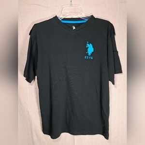 US Polo Assn Mens Black USPA Logo Shirt Size 10/12 NWOT